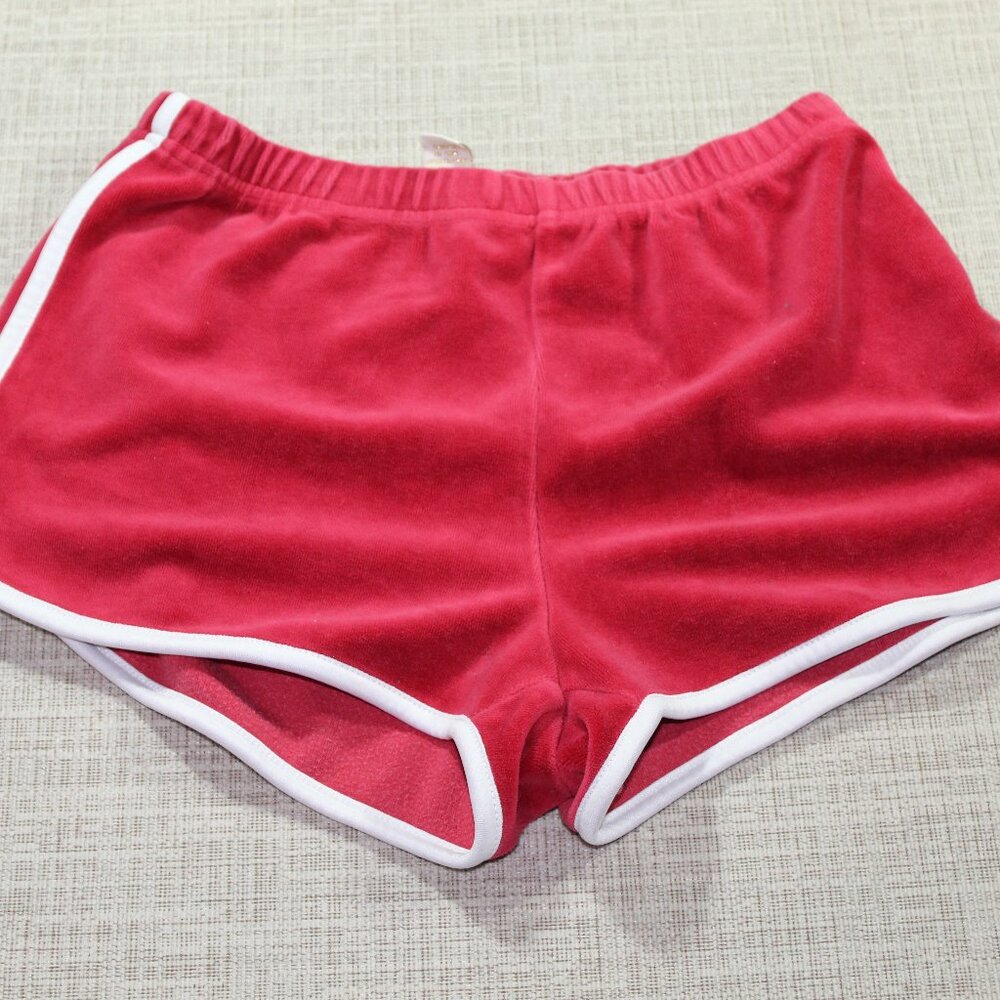Forever 21 Red Velour 70's Throwback Shorts